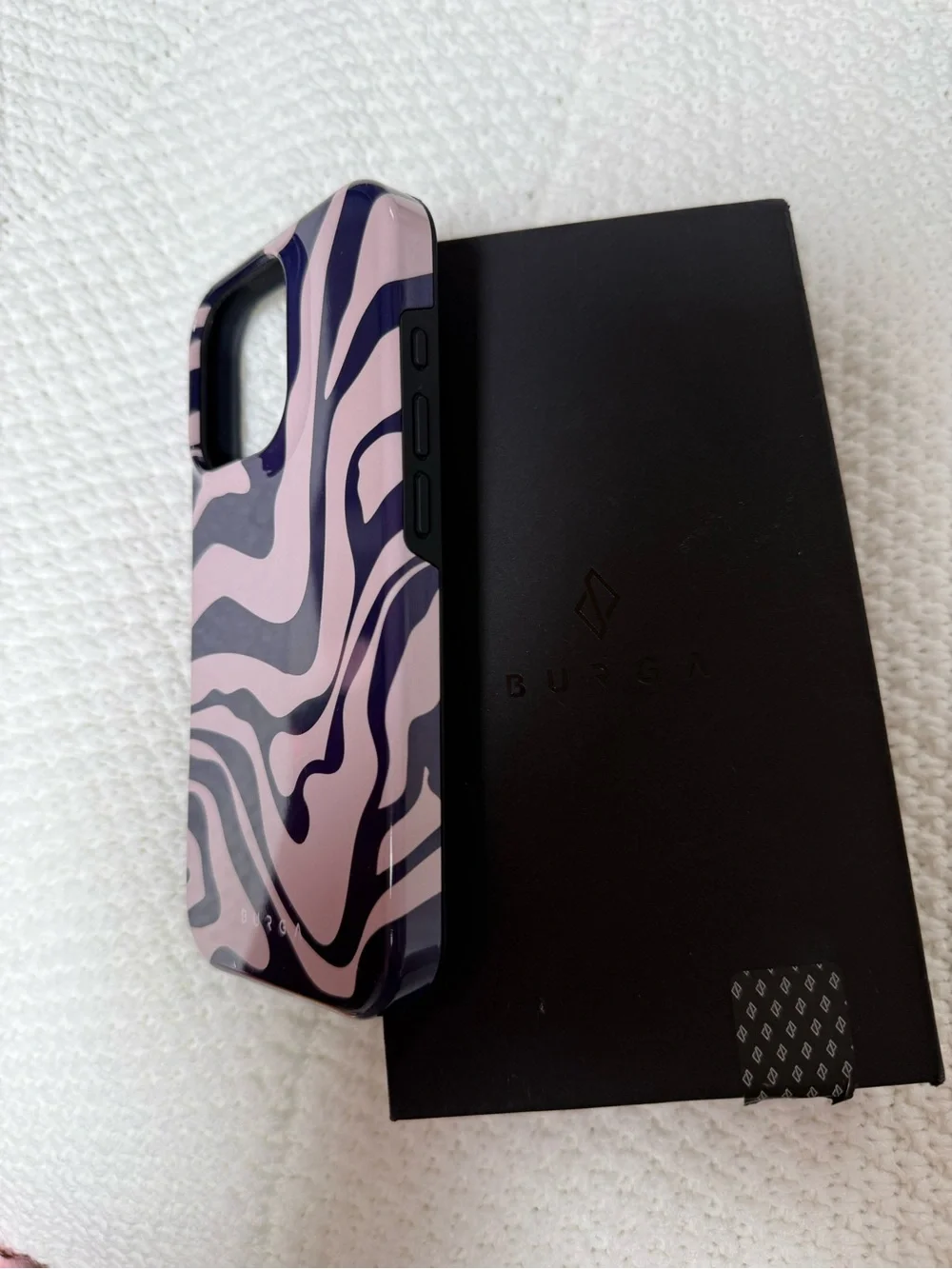 Tan & Navy Zebra Pattern Protective Phone Case